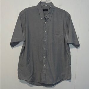 Lands' End Men's Gray Casual Button Down Shirt I22